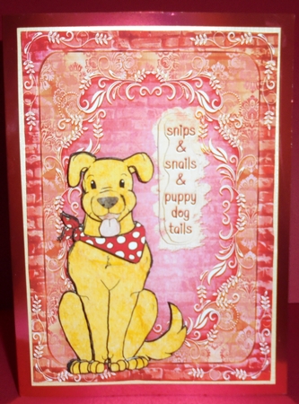 Wee Ones Dog A5 Step by Step Card by Susan Powell-Barton