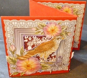 6 x Vintage Birds Roses & Lace Greetings Toppers by Susan Powell-Barton
