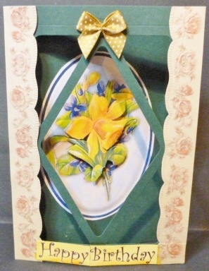Daffodil & Pink Flowers Duodecoupage by Susan Powell-Barton