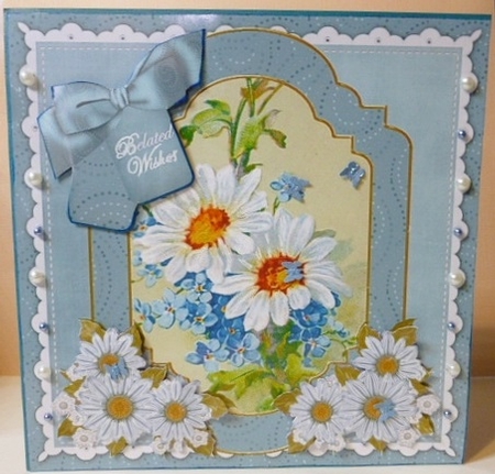 Teal Daisies Belated Wishes Floral 8inch Step by Step by Susan Powell-Barton