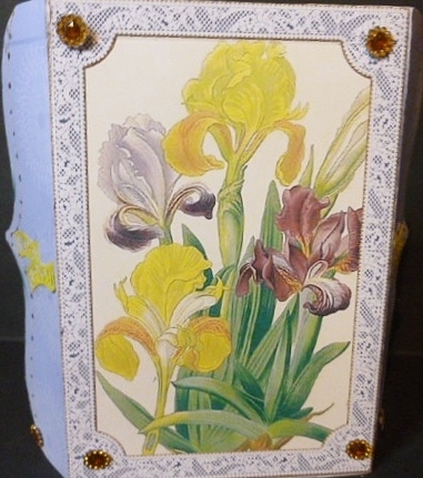 Iris Bunch Bracket Shaped Lace Card by Susan Powell-Barton