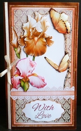Iris and Butterflies orange 963 by Susan Powell-Barton