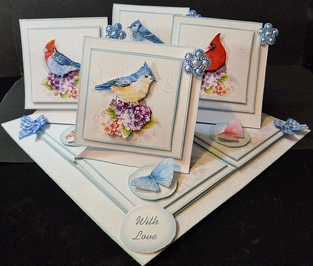 Birds and Butterflies Quad Easel Kit.4 by Susan Powell-Barton
