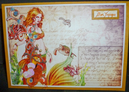 Oceania Mermaid Backing Paper Gold by Susan Powell-Barton