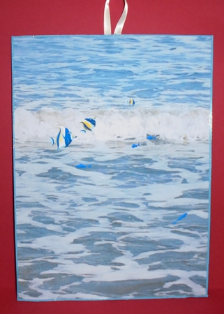 North Sea Waves A4 Background by Susan Powell-Barton