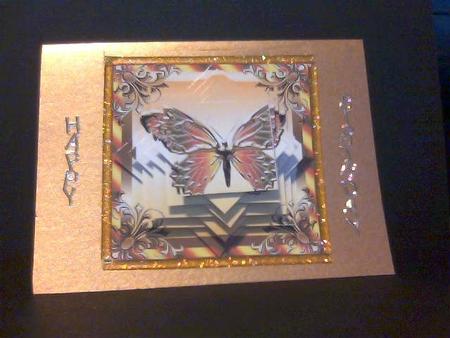 Golden Butterfly 3 Star Pyramid by Susan Powell-Barton