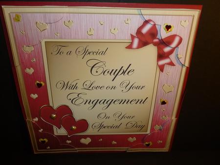 8 x 8 Elegant Romantic Engagement Scalloped Corner Topper by Susan Powell-Barton