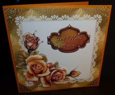Get Well Copper Rose Card Front by Susan Powell-Barton