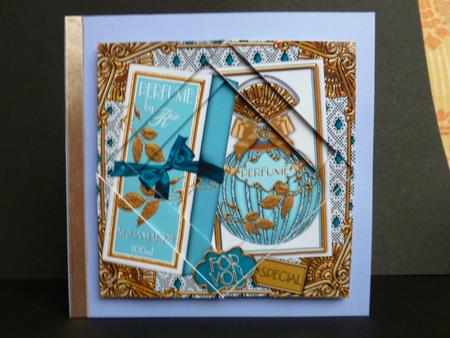 Aquamarine Birthday Perfume 5in Triangle Spiral Stacker by Susan Powell-Barton
