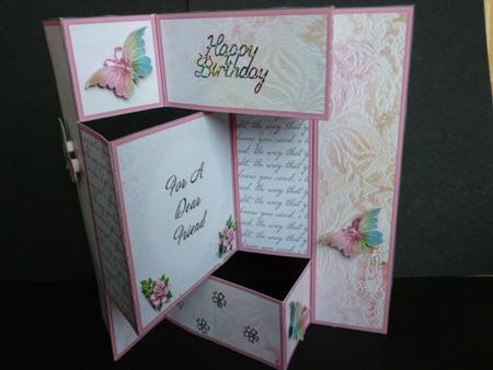 Fantasy Butterfly 4 - for a Dear Friend - Tri Shutter Card by Susan Powell-Barton