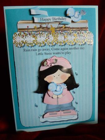 Rain, Rain Go Away Jar Topper by Susan Powell-Barton