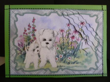 Cute Westie & Puppy Corner Stacker by Susan Powell-Barton