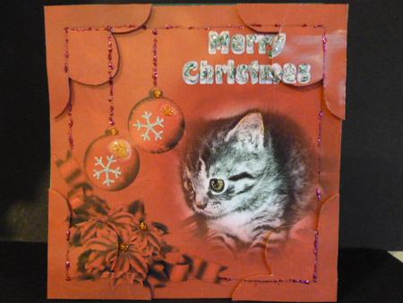 Christmas Kitten in Red by Susan Powell-Barton