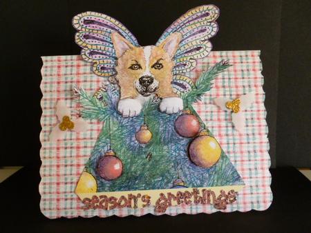 Christmas Tree Corgi Fairy - Season's Greetings by Susan Powell-Barton
