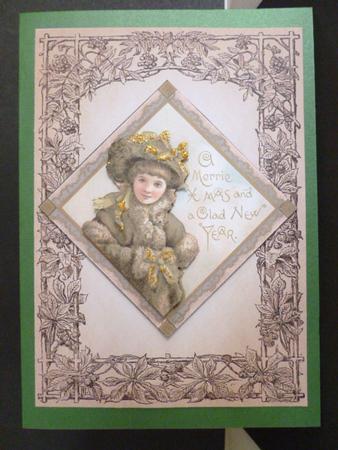 Days Gone by Vintage Christmas Girl with Muffler - Sepia by Susan Powell-Barton