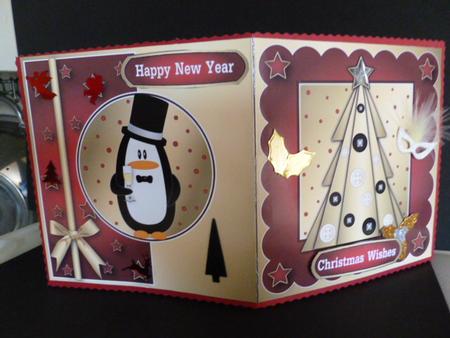 Christmas Penguin Fold Back by Susan Powell-Barton