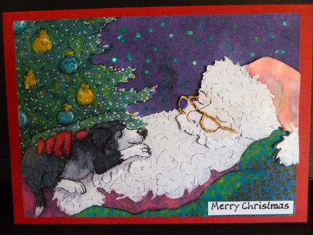 Santa and a Little Helper Taking a Break by Susan Powell-Barton