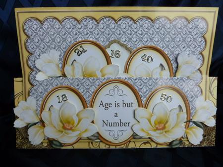 Lemon Magnolia Age a Number Large Dl Decoupage Card Kit by Susan Powell-Barton