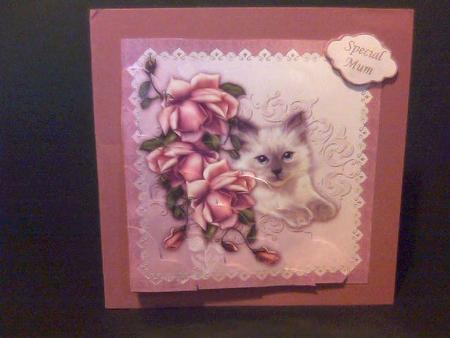 Kitten & Blush Rose Scallop Corner Stacker by Susan Powell-Barton