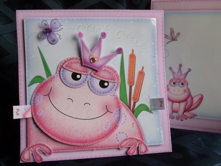 3D Freya Frog Animated Large Wobble Head Card Kit by Susan Powell-Barton