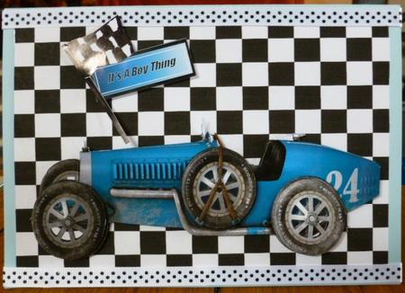 Grand Prix 1926 Light Blue Racing Vintage Car by Susan Powell-Barton
