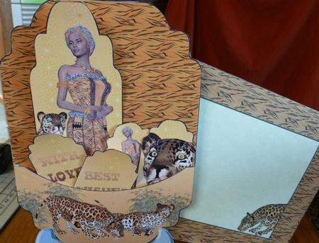 Shaped Pocket Card - Leopard Lady by Susan Powell-Barton