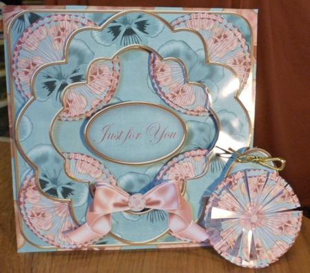 Teal Pink Pansy Just for You 8in Rosette Cf Kit by Susan Powell-Barton