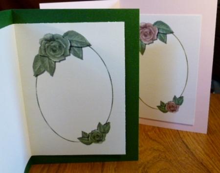 Pretty Rose Card Inserts by Susan Powell-Barton