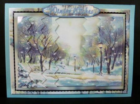Christmas Eve in the Park Zig-zag Side Stacker Card Front by Susan Powell-Barton