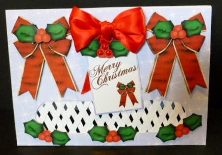 Red Bow Trellis Card Kit by Susan Powell-Barton