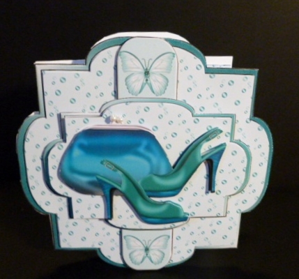 Shaped Layered Card - Teal Fashion by Susan Powell-Barton