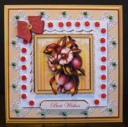Red Bouquet Square Card by Susan Powell-Barton