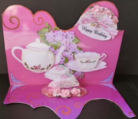 Afternoon Tea Square Card Front by Susan Powell-Barton