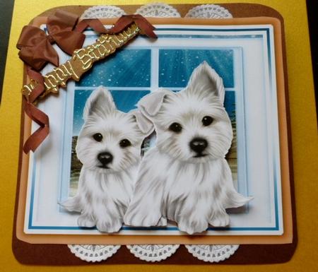 White Terrier Pups by Susan Powell-Barton