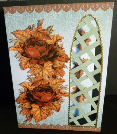 Vintage Floral Roses Side Trellis Card by Susan Powell-Barton