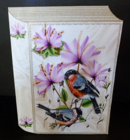 Little Birds with Pink Flowers Folded Book by Susan Powell-Barton