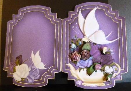 White Butterfly Card Purpletopper and Insert by Susan Powell-Barton