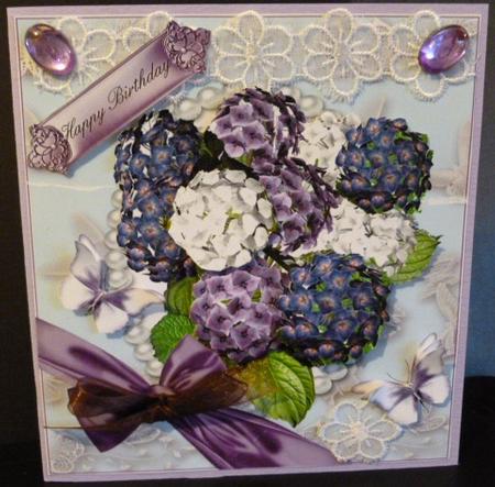 Pretty Hydrangea in Butterfly Frame by Susan Powell-Barton