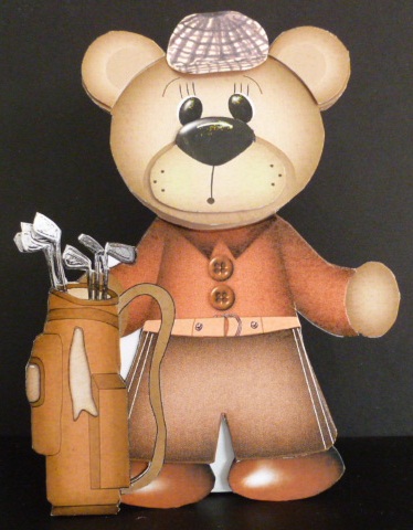 Golf Bear Flip-up Card 3 by Susan Powell-Barton