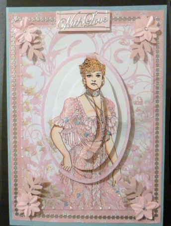 Victorian Lady Cameo in a Flower Frame Card Front by Susan Powell-Barton