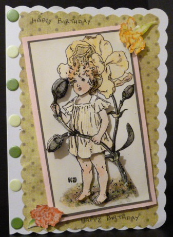 Vintage Carnation Girl Decoupage by Susan Powell-Barton