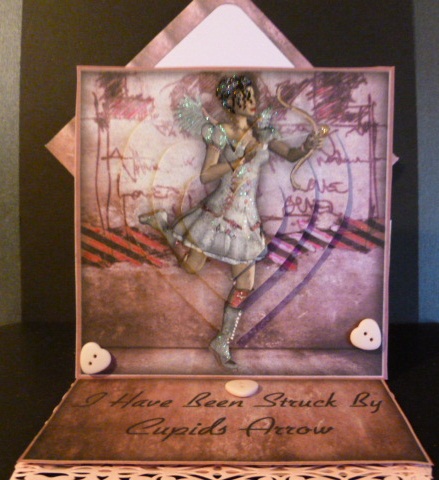Pretty in Pink Cupid Easel Card Kit by Susan Powell-Barton