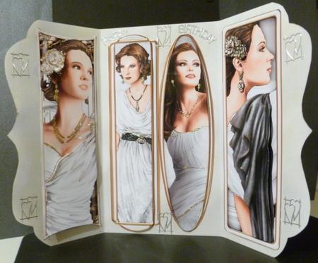 Art Deco Ladies Toppers/bookmarks White by Susan Powell-Barton