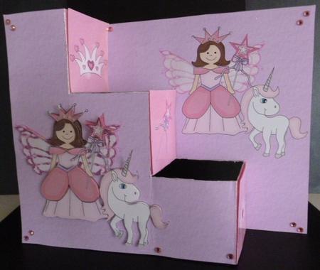 Princess Tri Fold Steps Card by Susan Powell-Barton