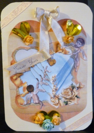 Forever Yours Cherubs Topper Sheet by Susan Powell-Barton