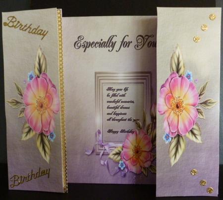 Pink Flowers Gate Fold Book by Susan Powell-Barton