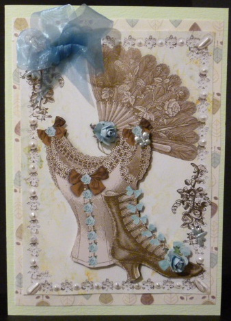 Ephemera Ladies Vintage Fashion in Pearl Frame A4 by Susan Powell-Barton