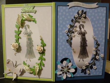 Two Vintage Lady Toppers by Susan Powell-Barton