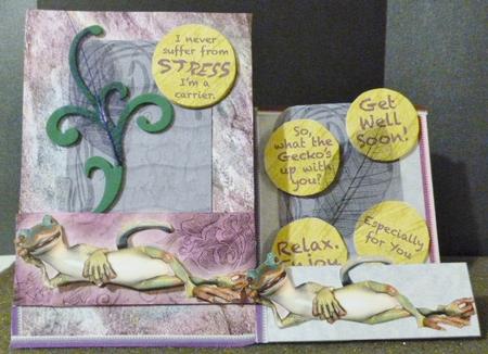 Stress Gecko, A6 Easy Step by Step Card by Susan Powell-Barton