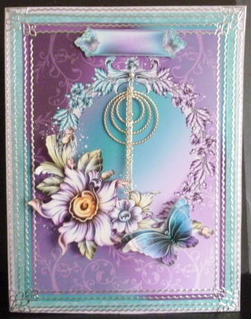 Pretty Fantasy Floral and Flutters in a Frame by Susan Powell-Barton